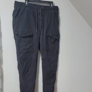 Ring of Fire Tilted Jogger Cargo Pants Black Men Multiple Pockets M Medium Pants